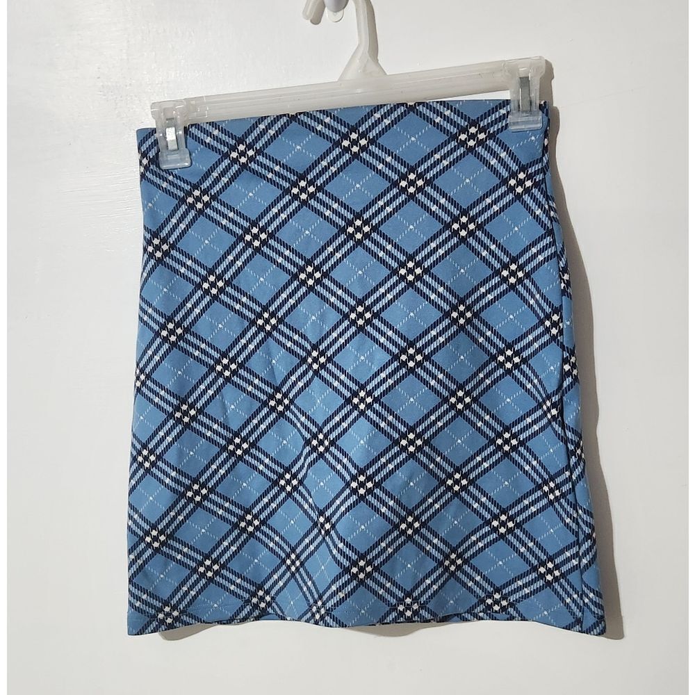 Hennes plaid blue mini skirt